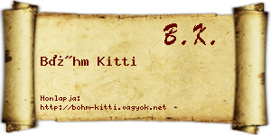 Bőhm Kitti névjegykártya