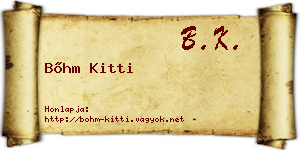 Bőhm Kitti névjegykártya
