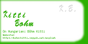 kitti bohm business card